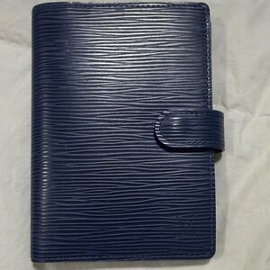 Louis Vuitton Navy Epi Leather Agenda Cover with Snap Tab